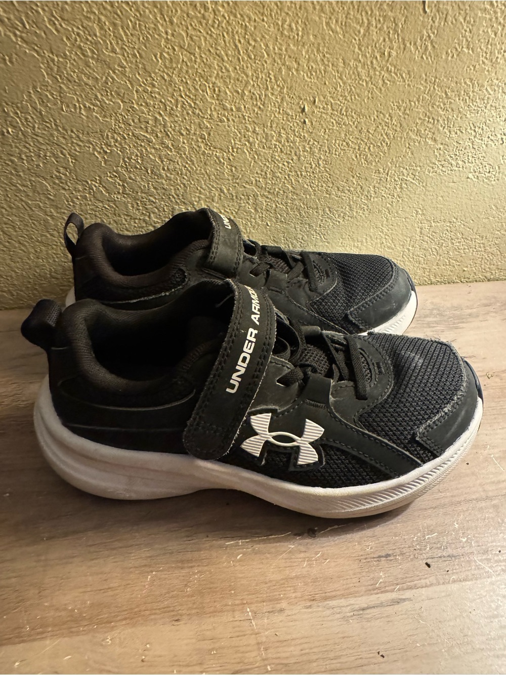 Under Armour Black and White Kids' Athletic Sneakers